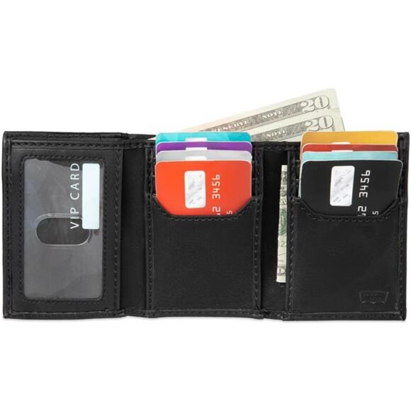 Men's Trifold Wallet - Sleek and Slim Includes ID Window and Credit Card Holder - Picture 6 of 7